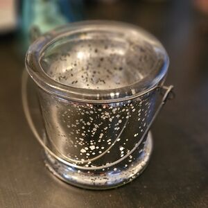 Silver Speckled Candle Holder